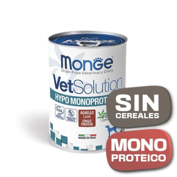 MONGE VETSOLUTION DOG Hypo Monoproteico Cordero 400gr - Imagen 2