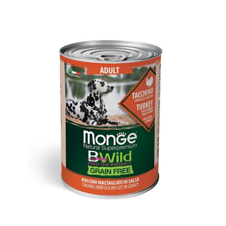 MONGE DOG HUM. BWIL AD. PAVO G.FREE 400gr