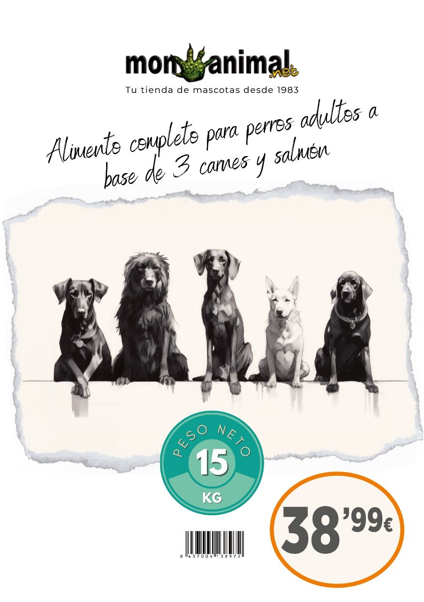 ALIMENTO COMPLETO PARA PERROS ADULTOS 15kg Carnes y Salmón