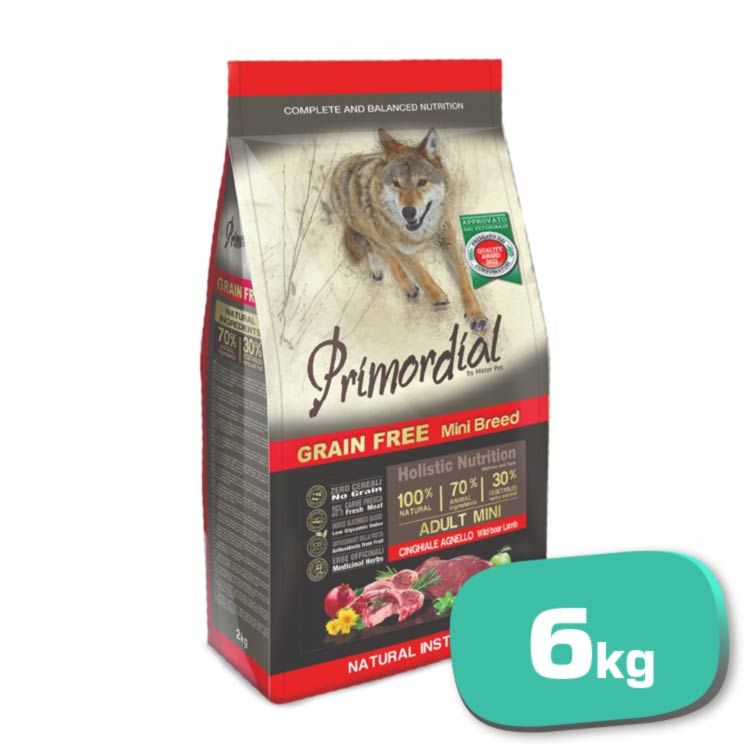 PRIMORDIAL MINI ADULT CORDERO Y JABALÍ 6KG