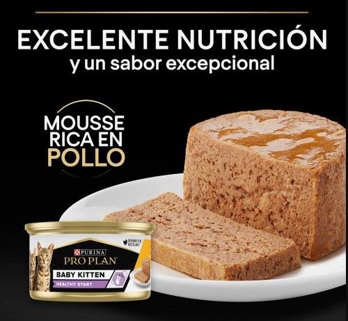 PURINA® PRO PLAN® Gato Lata Mousse Baby Kitten Rico en Pollo 85gr - Imagen 4