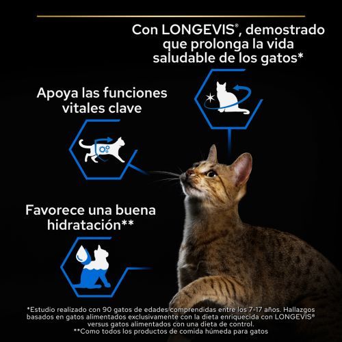 PRO PLAN® Gato Senior 7+ LONGEVIS Mousse con atún 85gr - Imagen 3