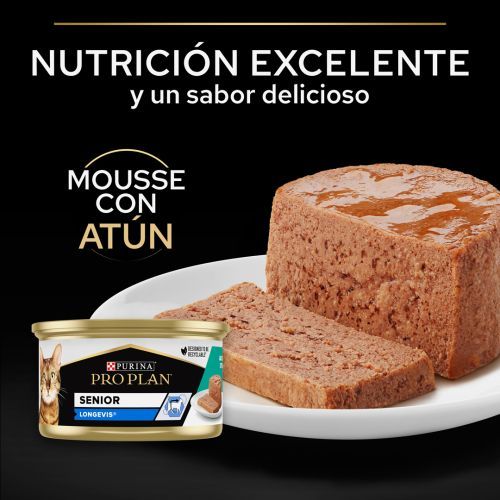 PRO PLAN® Gato Senior 7+ LONGEVIS Mousse con atún 85gr - Imagen 4