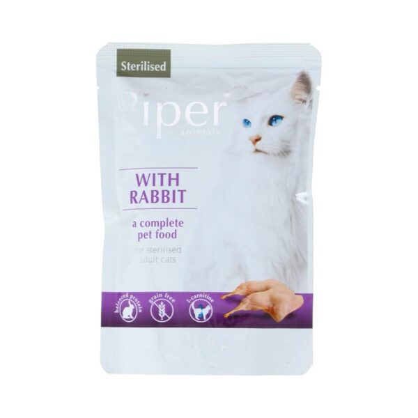 PIPER CAT WITH RABBIT STERILISED 100GR POUCH