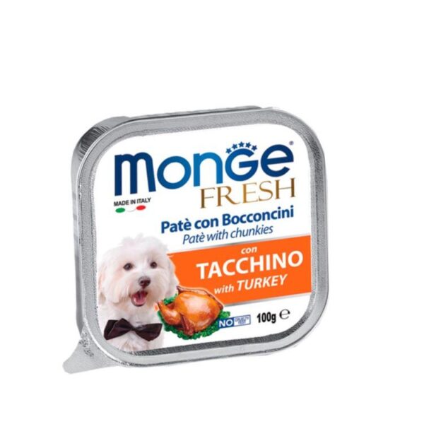 MONGE DOG HUM. FRESH PATÉ PAVO 100GR