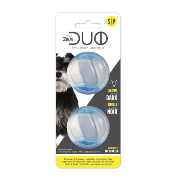 Zeus Duo Pelota Sonido y Brillo, S, 5cm, 2uds