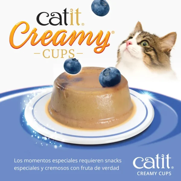 Catit Creamy Cups Mousse para Gatos Atún, Pollo y Arándano 4 x 25gr - Imagen 4