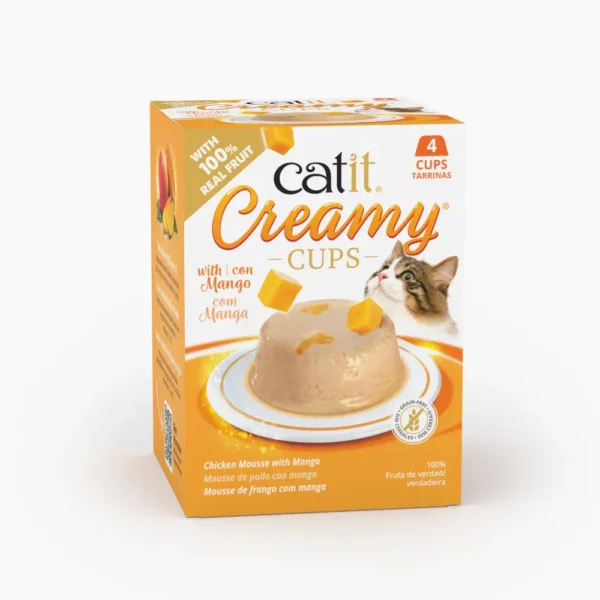 Catit Creamy Cups Mousse para Gatos Pollo Con Mango 4 x 25gr - Imagen 4