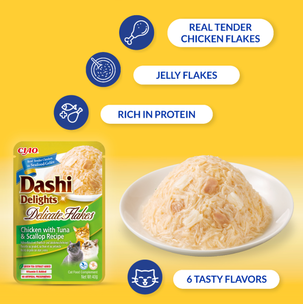 Dashi Delight Delicate Flakes Pollo y Atún 40gr - Imagen 2