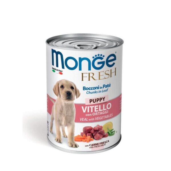 MONGE DOG Fresh Paté Puppy Ternera Verduras 400gr