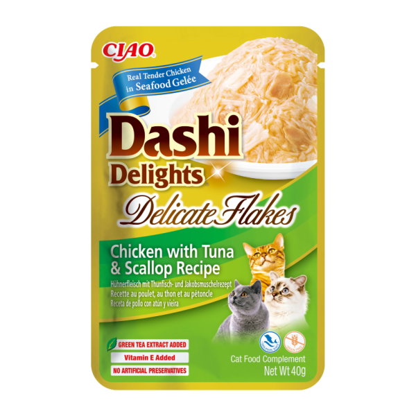 Dashi Delight Delicate Flakes Pollo, Atún y Vieira 40gr