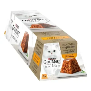 PURINA® GOURMET® Revelations  Finos Cortes con Pollo en Gelatina 4x57gr