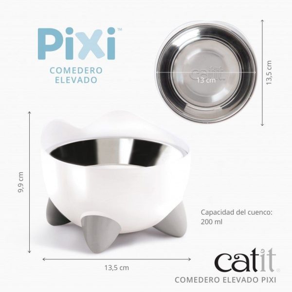 Combo de fuente y comedero para gatos Catit PIXI BLANCO - Imagen 6
