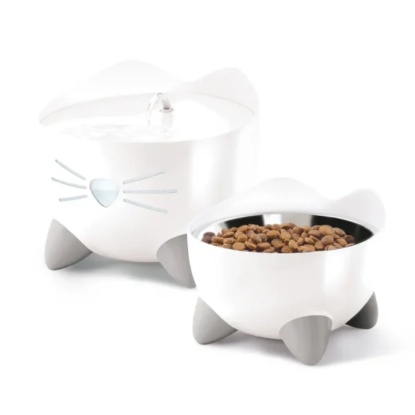 Combo de fuente y comedero para gatos Catit PIXI BLANCO - Imagen 2