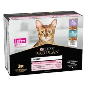 PURINA® PRO PLAN® Adulto Delicate Digestion con pavo y pescado del océano en salsa 10 x 85gr
