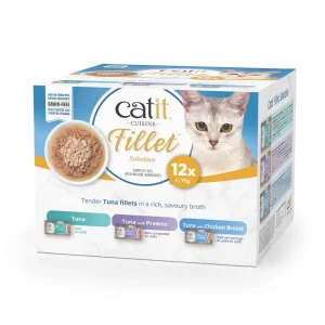 Carne desmenuzada Atún para gatos Catit Cuisine Fillet - Pack variado de 12