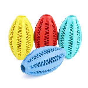 JUGUETE PELOTA ALARGADA DISPENSADORA M 9cm