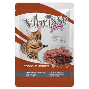 VIBRISSE CAT POUCH ATUN Y TERNERA EN GELATINA 70gr