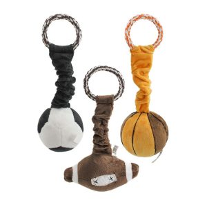 JUGUETE PERRO PELOTA ROPA ELASTIC M 28x10cm