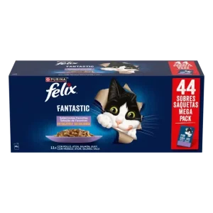 PURINA FELIX Fantastic Selección de Sabores en Gelatina pack surtido sobres 44x85g