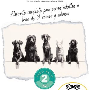 ALIMENTO COMPLETO PARA PERROS ADULTOS 2kg Carnes y Salmón