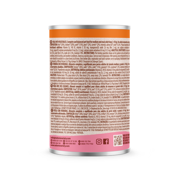 NATURE´S VARIETY DOG PATÉ DE TERNERA MEDIANO/MAXI PARA ADULTOS 400gr - Imagen 2