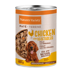 NATURE´S VARIETY DOG PPATÉ DE POLLO PARA ADULTOS MEDIANO/MAXI 400gr