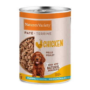 NATURE´S VARIETY DOG PATÉ DE POLLO PARA CACHORROS MEDIANO/MAXI 400gr