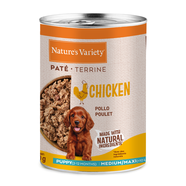 NATURE´S VARIETY DOG PATÉ DE POLLO PARA CACHORROS MEDIANO/MAXI 400gr