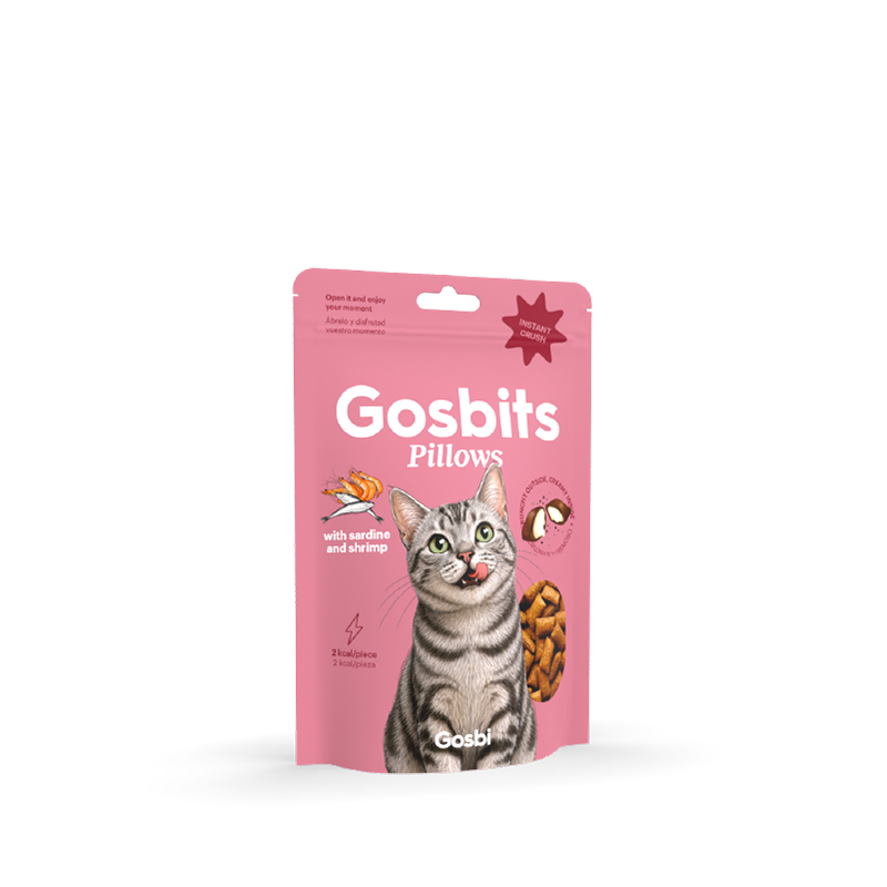 GOSBI FLOWIS PILLOWS CAT WITH SARDINE & SHRIMP 60 gr